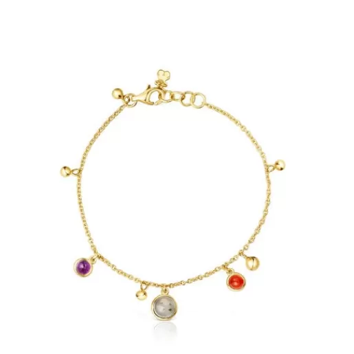 New Silver vermeil Plump Charm bracelet with gemstones Silver Bracelets | Chain Bracelets