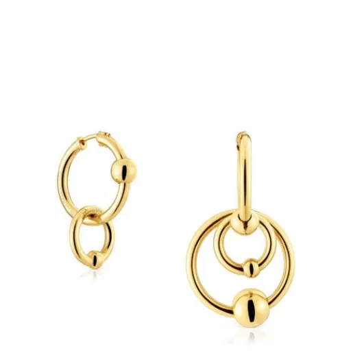 New Silver vermeil Plump Double circle earrings Silver Earrings | Hoop Earrings