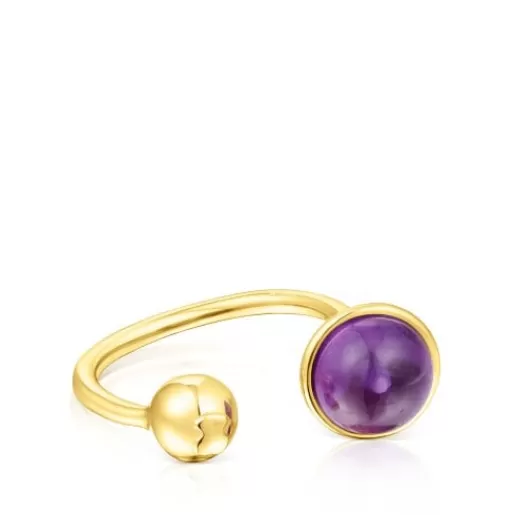 Shop Silver vermeil Plump Open ring with amethyst Silver Rings | Small Rings