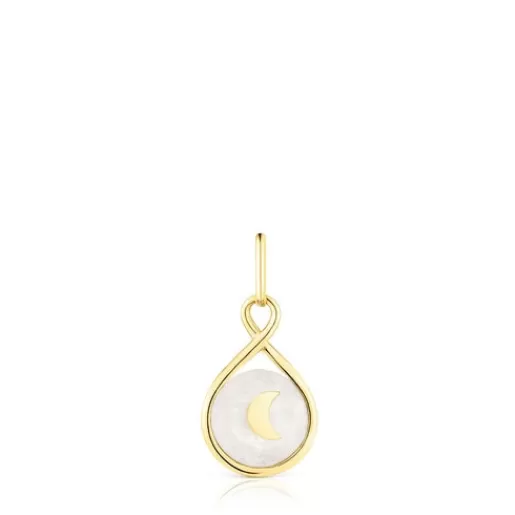 Cheap Silver vermeil Reversible pendant with moonstone Alma Motif Silver Pendants | Small Pendants