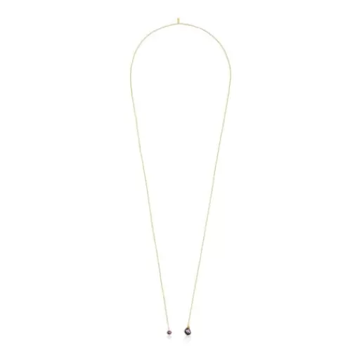 Fashion Silver vermeil Teddy Bear Gems open Necklace with pearl and ruby Silver Necklaces | Long Necklaces