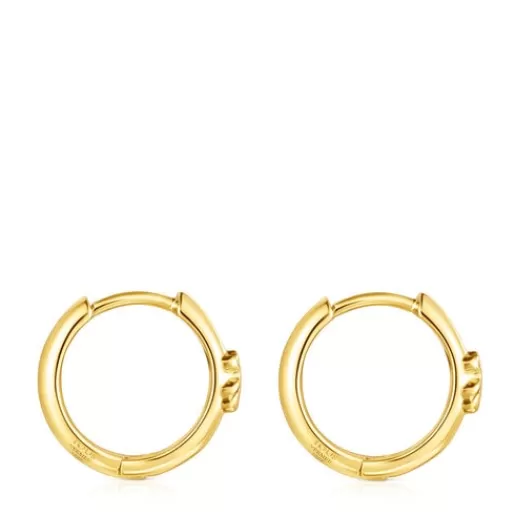 Clearance Silver vermeil Basics Hoop earrings with bear Silver Earrings | Hoop Earrings