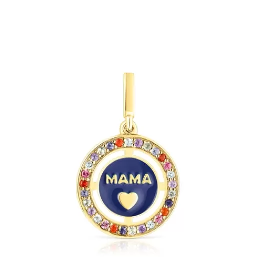 Store Silver vermeil Crossword Mama Mama pendant with gemstones and enamel Silver Pendants | Medium Pendants