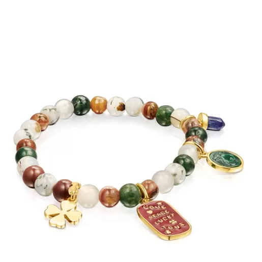 Sale Silver Vermeil Good Vibes Bracelet with Agates Silver Bracelets | Ball Bracelets