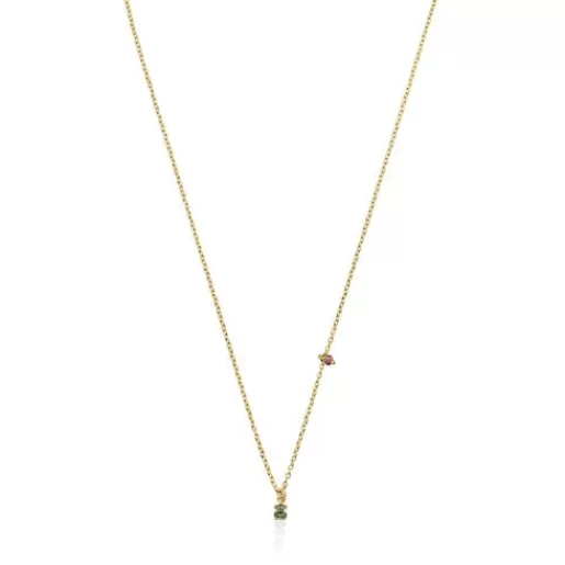 Fashion Silver vermeil New Motif Necklace with chrome diopside bear Silver Necklaces | Short Necklaces