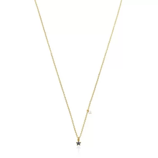 Outlet Silver vermeil New Motif Necklace with sapphire star Silver Necklaces | Short Necklaces