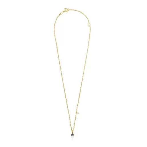 Outlet Silver vermeil New Motif Necklace with sapphire star Silver Necklaces | Short Necklaces