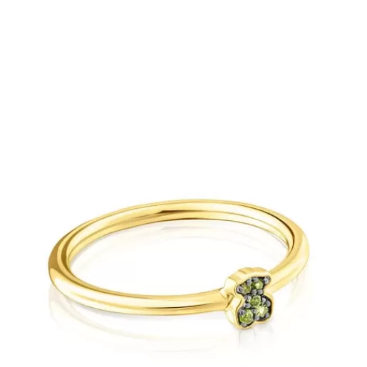 Best Sale Silver vermeil New Motif Ring with chrome diopside bear Silver Rings | Small Rings