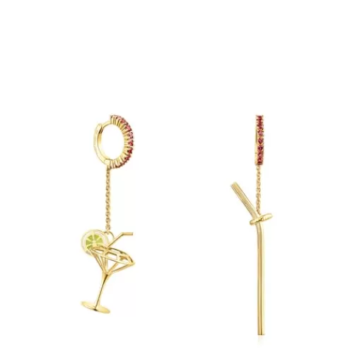 Best Sale Silver vermeil St. Tropez Cup Long earrings with rhodolites Silver Earrings | Large Earrings