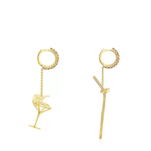 Best Sale Silver vermeil St. Tropez Cup Long earrings with rhodolites Silver Earrings | Large Earrings