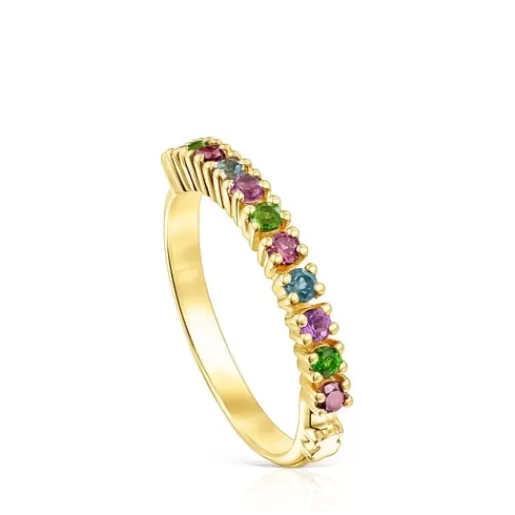 Best Sale Silver vermeil Straight Half wedding ring with gemstones Silver Rings | Small Rings