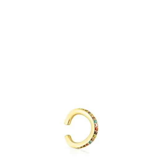 Hot Silver vermeil Vibrant Colors Earcuff with gemstones Silver Earrings | Individual Earrings