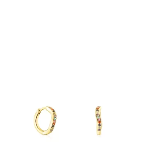 Clearance Silver vermeil Vibrant Colors Hoop earrings with gemstones Silver Earrings | Hoop Earrings
