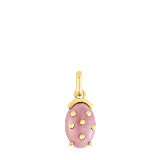 Cheap Silver vermeil Virtual Garden Pendant with rhodonite Silver Pendants | Small Pendants