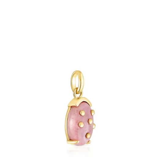 Cheap Silver vermeil Virtual Garden Pendant with rhodonite Silver Pendants | Small Pendants