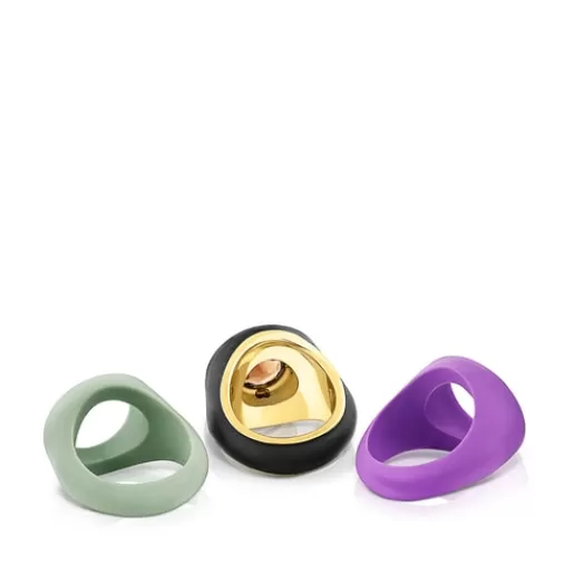 Shop Silver vermeil Virtual Garden Signet ring set with smoky quartz Silver Rings | Large Rings