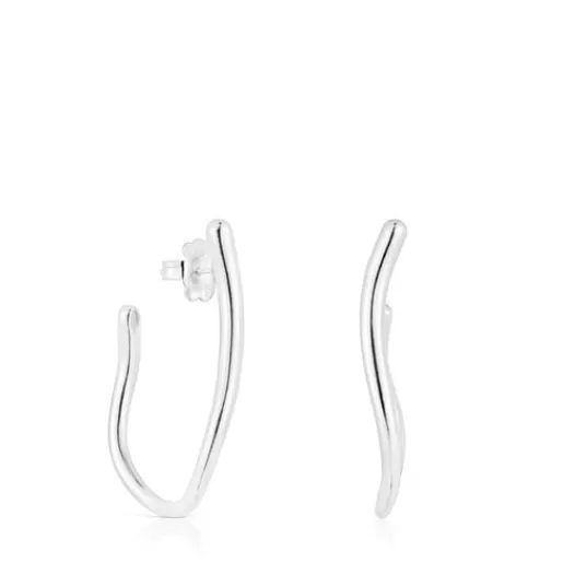 Best Silver wave-shaped Hoop earrings New Hav Silver Earrings | Hoop Earrings