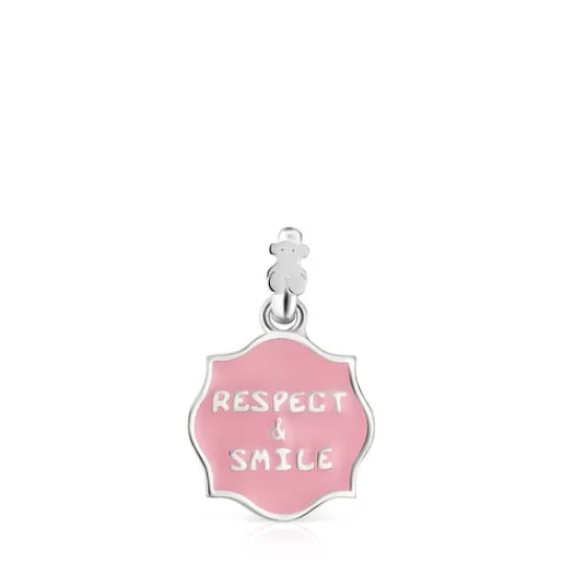 Store Silver with Enamel Medallions Respect & Smile Pendant Silver Pendants