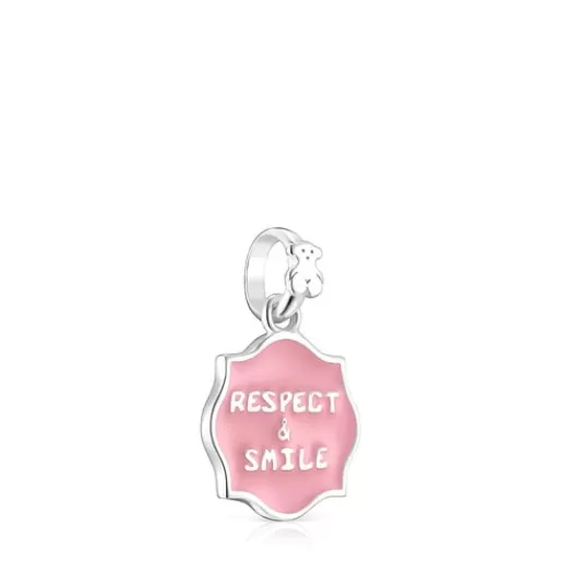 Store Silver with Enamel Medallions Respect & Smile Pendant Silver Pendants