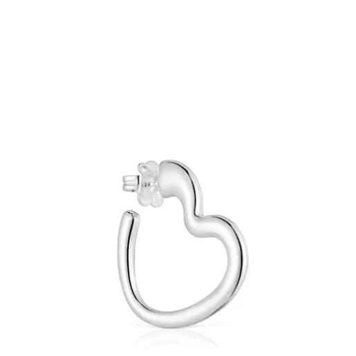 Cheap Single heart Hoop earring My Other Half Silver Earrings | Hoop Earrings