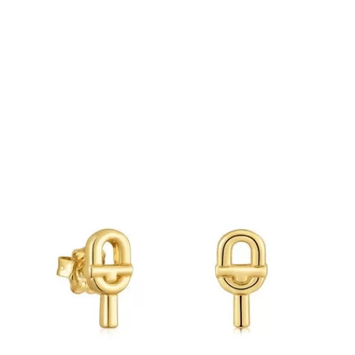 Hot Small 14 mm 18kt gold plating over silver Earrings MANIFESTO Silver Earrings