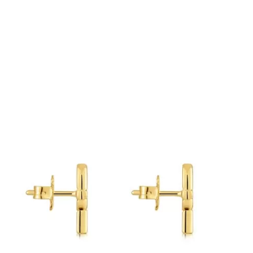 Hot Small 14 mm 18kt gold plating over silver Earrings MANIFESTO Silver Earrings