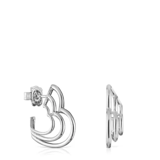 Store Small Bickie triple heart Earrings Silver Earrings