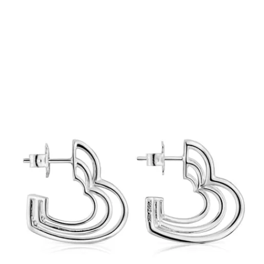 Store Small Bickie triple heart Earrings Silver Earrings