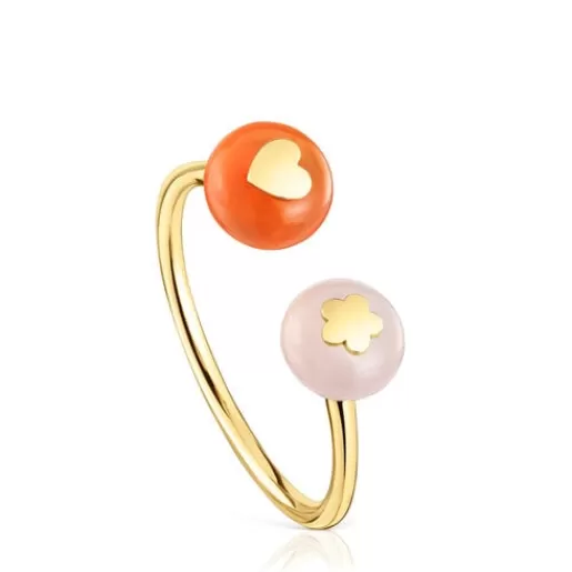 Fashion Small gold and chalcedony Open ring Balloon 分类为空