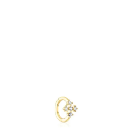 Outlet Small Cross hoop earring with diamonds Les Classiques Gold Earrings | Individual Earrings