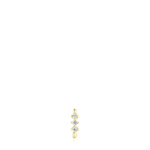 New Small Strip hoop earring with diamonds Les Classiques Gold Earrings | Individual Earrings