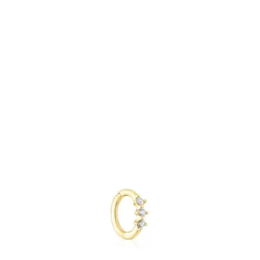 New Small Strip hoop earring with diamonds Les Classiques Gold Earrings | Individual Earrings