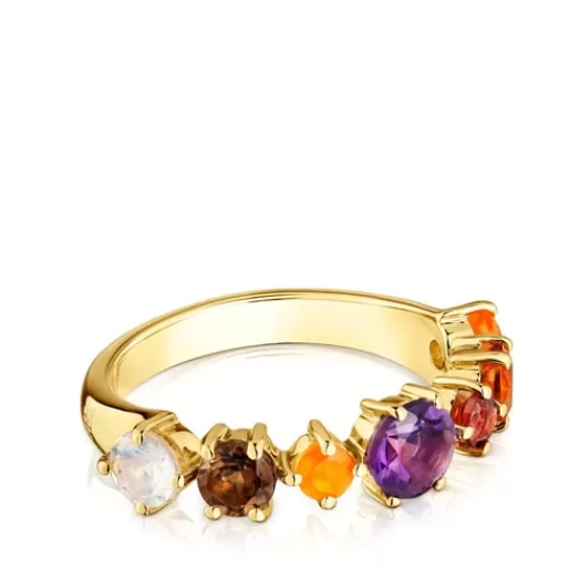 Cheap Small 18kt gold-plated silver and gemstones Ring Sugar Party Silver Rings