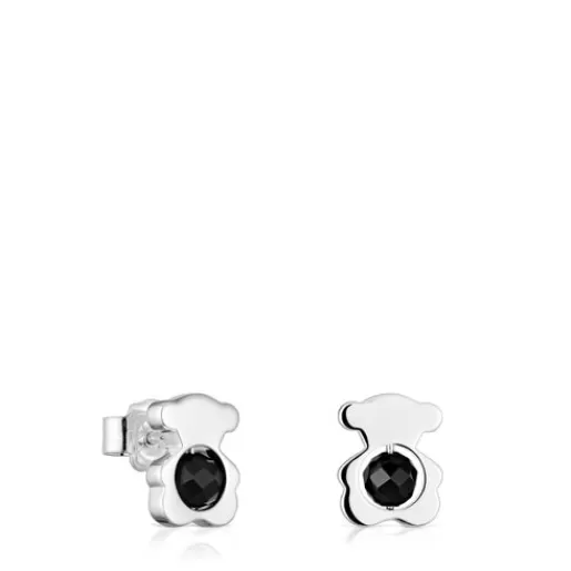 Cheap Small and onyx 10 mm bear Earrings I-Bear Silver Earrings | Small Earrings