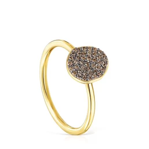 Online Small Silver Vermeil Nenufar Ring with Diamonds Silver Rings | Diamond Rings