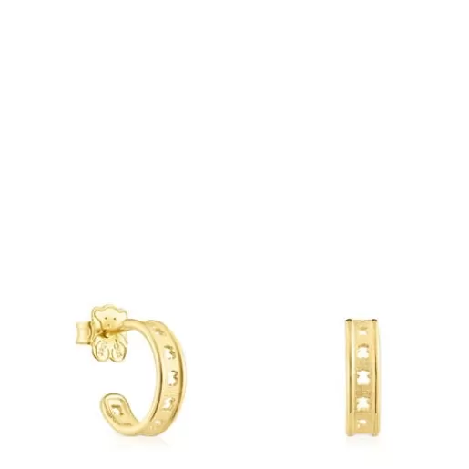 Clearance Small silver vermeil Bear Row hoop earrings with silhouette Silver Earrings | Hoop Earrings