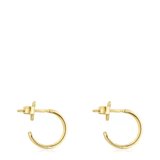 Clearance Small silver vermeil Bear Row hoop earrings with silhouette Silver Earrings | Hoop Earrings