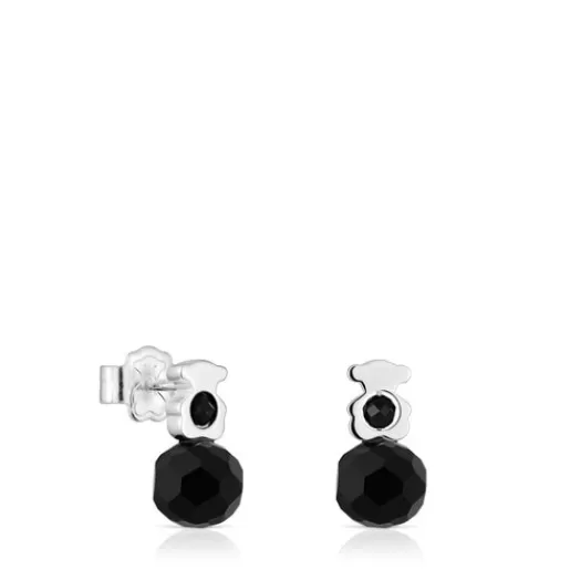 Store Small with onyx bear Earrings I-Bear Silver Earrings | Small Earrings