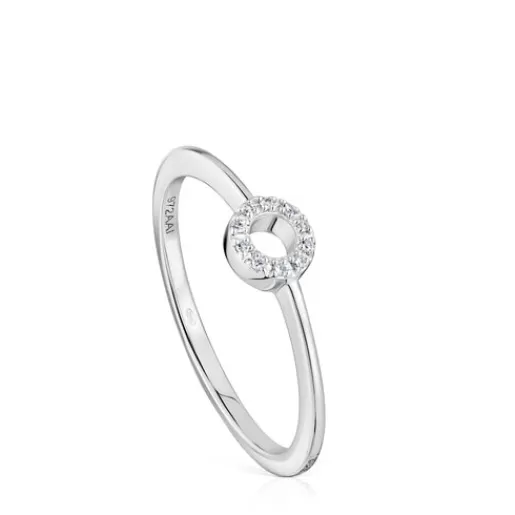 Cheap Small white-gold circle Ring with diamonds Grain 分类为空 | Diamond Rings