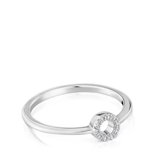 Cheap Small white-gold circle Ring with diamonds Grain 分类为空 | Diamond Rings