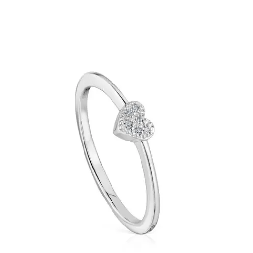 New Small white-gold heart Ring with diamonds Grain 分类为空 | Diamond Rings