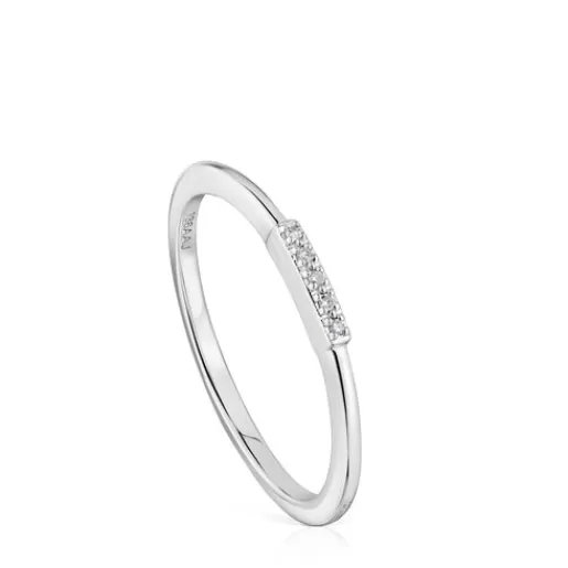 Cheap Small white-gold strip Ring with diamonds Grain 分类为空 | Diamond Rings