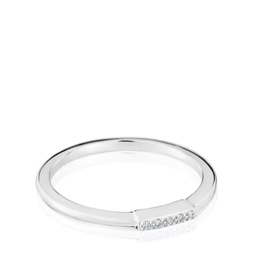 Cheap Small white-gold strip Ring with diamonds Grain 分类为空 | Diamond Rings