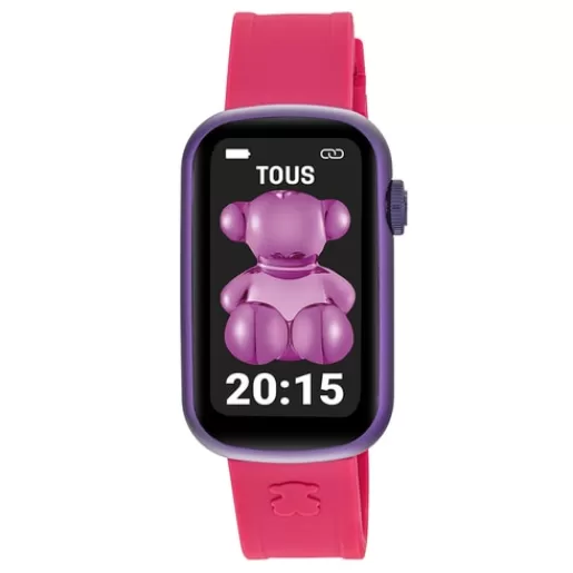 Flash Sale Smartwatch with nylon strap and fuchsia silicone strap T-Band For Her | For Man