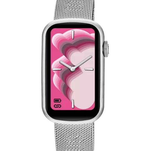 Best Smartwatch with steel bracelet and aluminum case T-Band Mesh For Her | For Man
