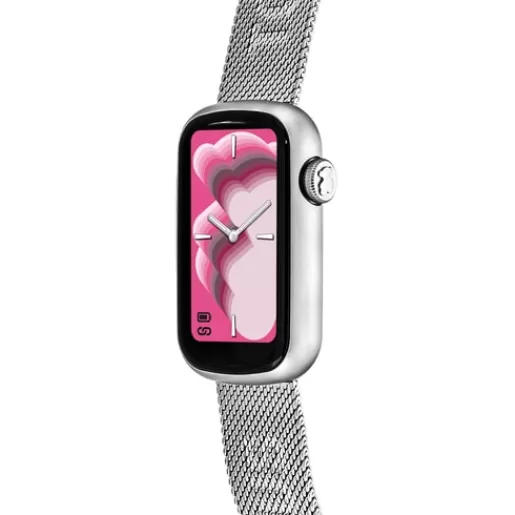 Best Smartwatch with steel bracelet and aluminum case T-Band Mesh For Her | For Man