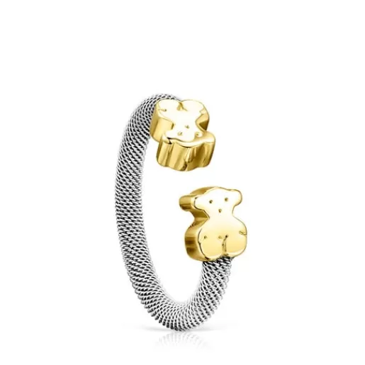 Cheap Steel and Gold Mesh Ring 0,7cm. 分类为空 | Small Rings