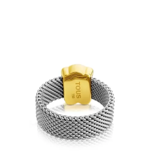 Store Steel and Gold Mesh Ring 0,7cm 分类为空 | Small Rings