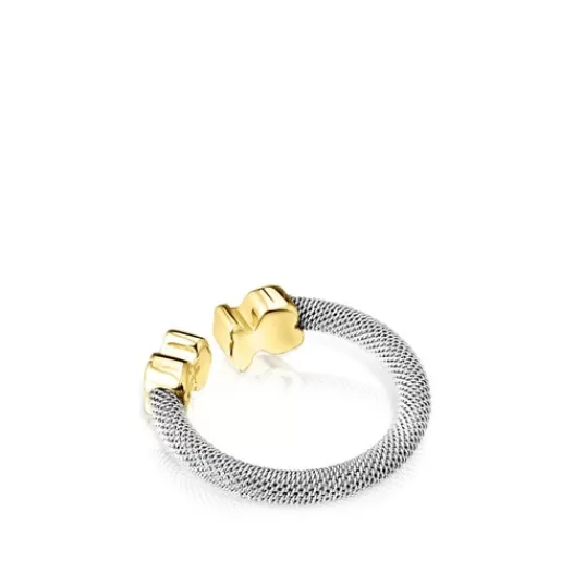 Cheap Steel and Gold Mesh Ring 0,7cm. 分类为空 | Small Rings