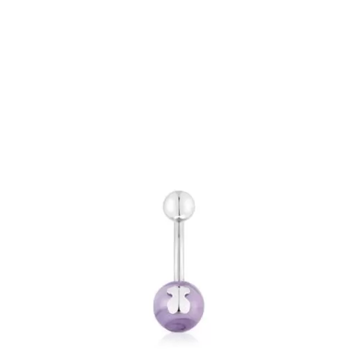 New and lilac-colored Murano glass Navel piercing Icon Glass Belly Piercing | Steel Piercing